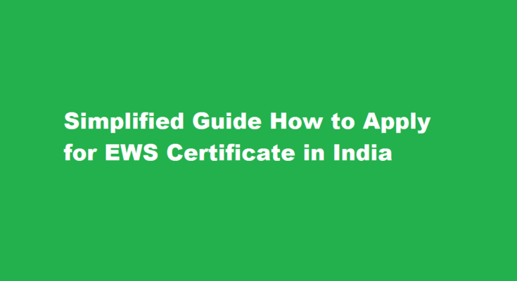 How to apply for ews certificate in india