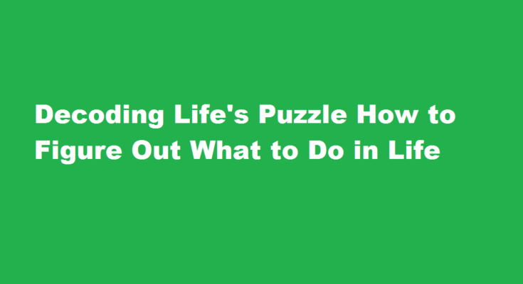 How to figure out about what to do in life