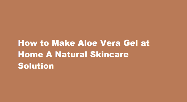 How to make aloe vera gel at home