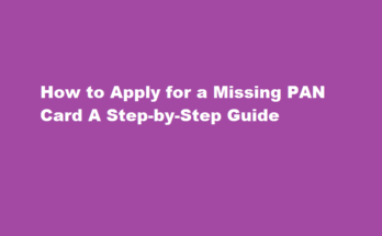 how to apply for missing pan card