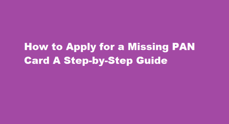 how to apply for missing pan card