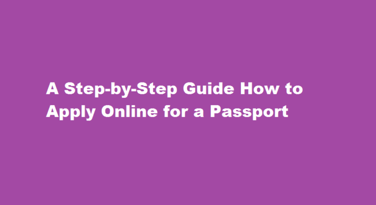 how to apply online for passport
