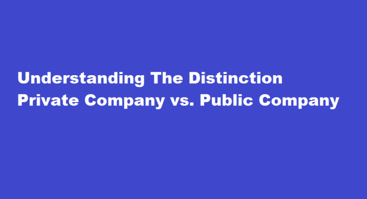 how to differentiate between private company and a public company