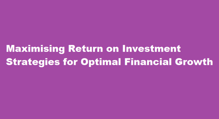 how to maximize return on investment