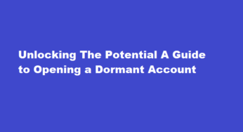 Unlocking The Potential A Guide to Opening a Dormant Account