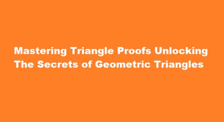 how to prove triangle easily