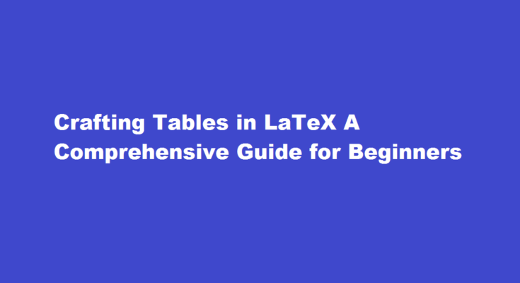 How to create table in latex