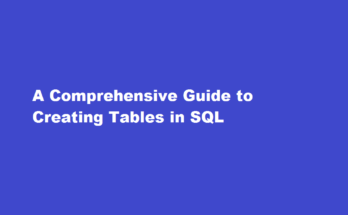 How to create table in sql