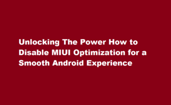 How to disable miui optimization