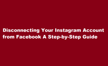 How to disconnect Instagram account from facebook