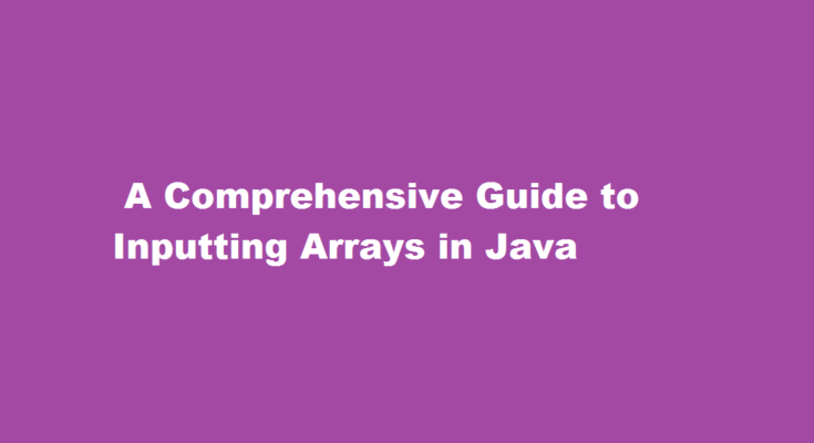 How to input array in java