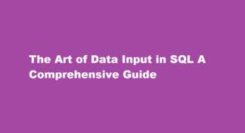 The Art of Data Input in SQL A Comprehensive Guide
