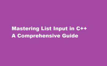 How to input list in c++