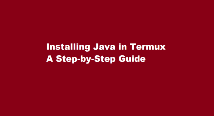 How to install java in termux