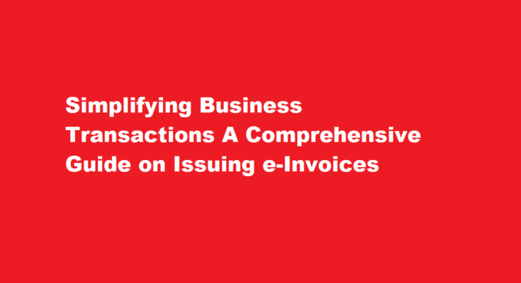 How to issue e invoice