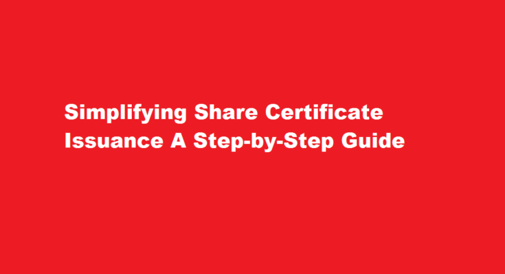 How to issue share certificate