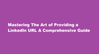 Mastering The Art of Providing a LinkedIn URL A Comprehensive Guide