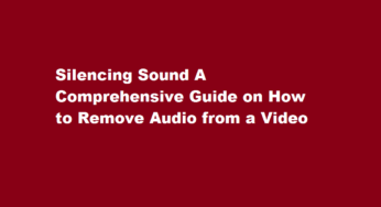 Silencing Sound A Comprehensive Guide on How to Remove Audio from a Video