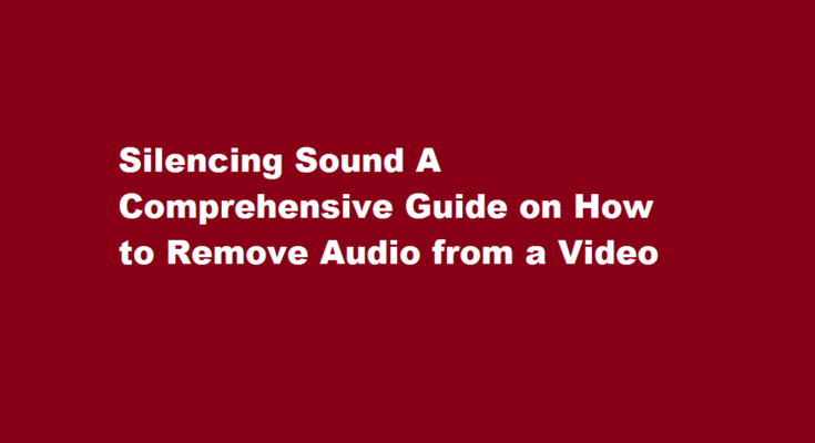 How to remove audio from a video