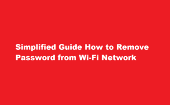 How to remove password from wifi