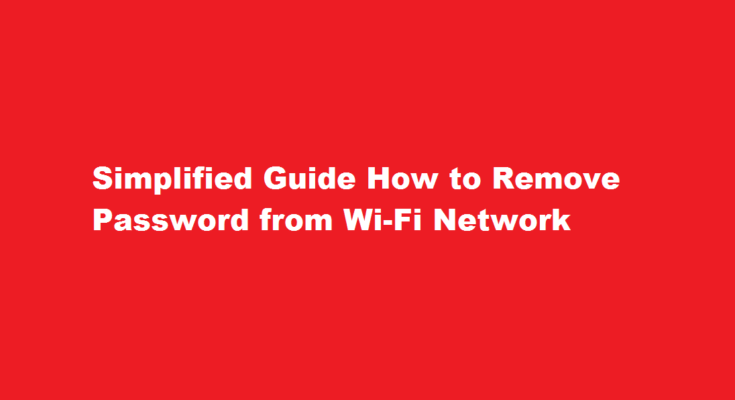 How to remove password from wifi