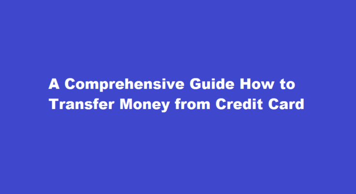 How to transfer money from credit card