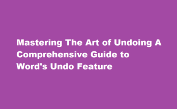 How to undo in word