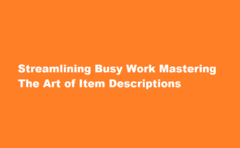 how to add item description in busy