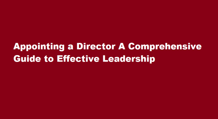 how to appoint a director