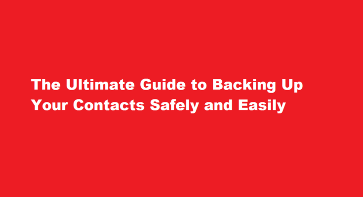 how to backup contacts