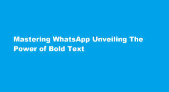 Mastering WhatsApp Unveiling The Power of Bold Text