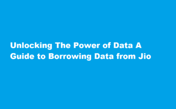 how to borrow data from jio