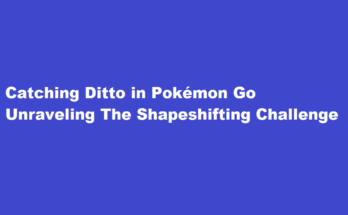 how to catch ditto in pokemon go