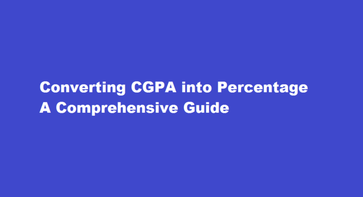 how to convert cgpa into percentage