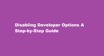 Disabling Developer Options A Step-by-Step Guide