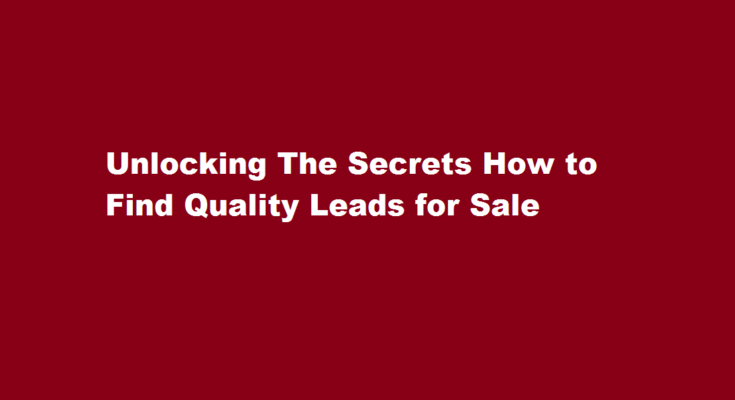 how to find leads for sale