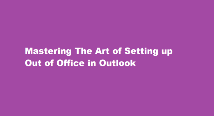 how to mark out of office in outlook