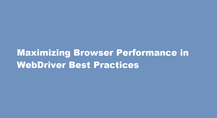 how to maximize the browser in webdriver