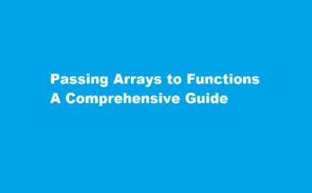 how to pass an array to a function