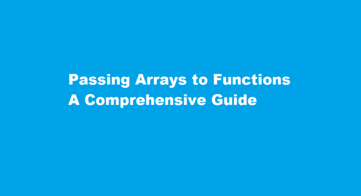 how to pass an array to a function