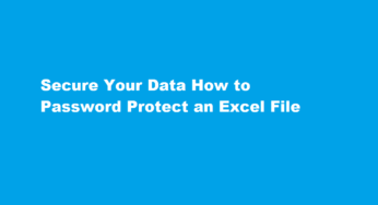 Secure Your Data How to Password Protect an Excel File