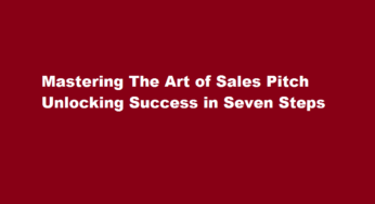 Mastering The Art of Sales Pitch Unlocking Success in Seven Steps
