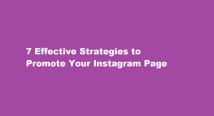 how to promote Instagram page