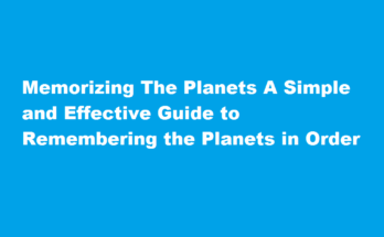 how to remember the planets in order