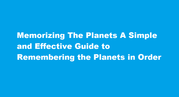 how to remember the planets in order