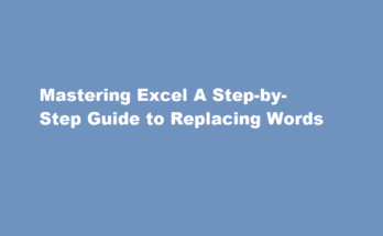 how to replace a word in excel