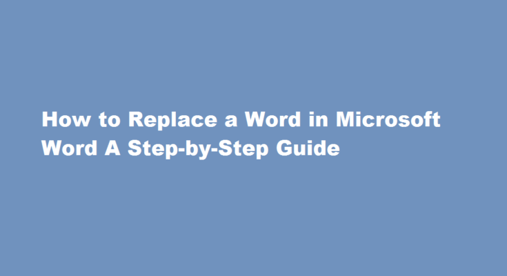 how to replace a word in word