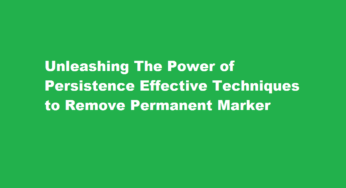 Unleashing The Power of Persistence Effective Techniques to Remove Permanent Marker