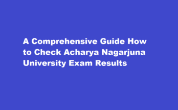 How can I check my Acharya Nagarjuna University exam results