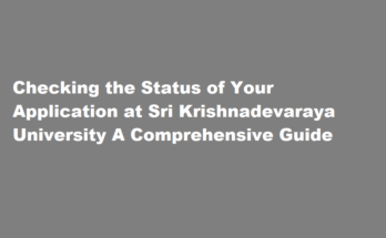 How do I check my application at Sri Krishnadevaraya University